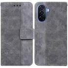 For Huawei nova Y70 Plus Geometric Embossed Flip Leather Phone Case(Grey) - 1