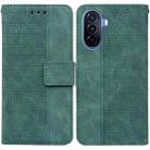 For Huawei nova Y70 Plus Geometric Embossed Flip Leather Phone Case(Green) - 1