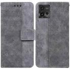 For Motorola Moto G72 Geometric Embossed Flip Leather Phone Case(Grey) - 1