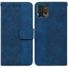 For Motorola Moto G72 Geometric Embossed Flip Leather Phone Case(Blue) - 1