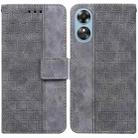 For OPPO A17 Geometric Embossed Flip Leather Phone Case(Grey) - 1