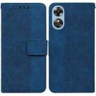 For OPPO A17 Geometric Embossed Flip Leather Phone Case(Blue) - 1