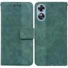 For OPPO A17 Geometric Embossed Flip Leather Phone Case(Green) - 1