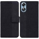 For OPPO A17 Geometric Embossed Flip Leather Phone Case(Black) - 1