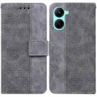 For Realme C33 Geometric Embossed Flip Leather Phone Case(Grey) - 1