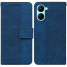 For Realme C33 Geometric Embossed Flip Leather Phone Case(Blue) - 1