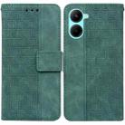 For Realme C33 Geometric Embossed Flip Leather Phone Case(Green) - 1