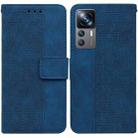 For Xiaomi 12T Pro Geometric Embossed Flip Leather Phone Case(Blue) - 1