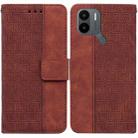 For Xiaomi Redmi A1+ Geometric Embossed Flip Leather Phone Case(Brown) - 1