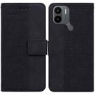 For Xiaomi Redmi A1+ Geometric Embossed Flip Leather Phone Case(Black) - 1