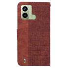 For Tecno Pop 6 Fingerprint Geometric Embossed Flip Leather Phone Case(Brown) - 3