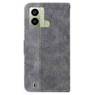 For Tecno Pop 6 Fingerprint Geometric Embossed Flip Leather Phone Case(Grey) - 3