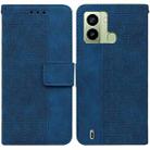 For Tecno Pop 6 Fingerprint Geometric Embossed Flip Leather Phone Case(Blue) - 1