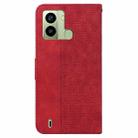 For Tecno Pop 6 Fingerprint Geometric Embossed Flip Leather Phone Case(Red) - 3