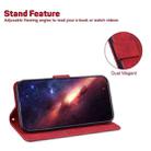 For Tecno Pop 6 Fingerprint Geometric Embossed Flip Leather Phone Case(Red) - 5