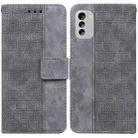 For Nokia G60 Geometric Embossed Flip Leather Phone Case(Grey) - 1