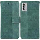 For Nokia G60 Geometric Embossed Flip Leather Phone Case(Green) - 1