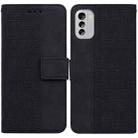 For Nokia G60 Geometric Embossed Flip Leather Phone Case(Black) - 1