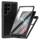 For Samsung Galaxy S23 Ultra 5G Two-layer Integrated Transparent TPU + PC + PET Protective Phone Case(Black) - 1