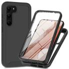 For Samsung Galaxy S23+ 5G Two-layer Integrated Transparent TPU + PC + PET Protective Phone Case(Black) - 1
