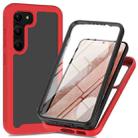 For Samsung Galaxy S23+ 5G Two-layer Integrated Transparent TPU + PC + PET Protective Phone Case(Red) - 1