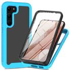 For Samsung Galaxy S23 5G Two-layer Integrated Transparent TPU + PC + PET Protective Phone Case(Light Blue) - 1
