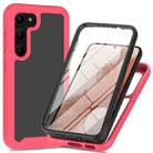 For Samsung Galaxy S23 5G Two-layer Integrated Transparent TPU + PC + PET Protective Phone Case(Rose Red) - 1