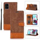 For Samsung Galaxy A71 Splicing Leather Phone Case(Brown) - 1