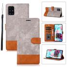 For Samsung Galaxy A71 Splicing Leather Phone Case(Grey) - 1