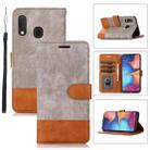 For Samsung Galaxy A20e Splicing Leather Phone Case(Grey) - 1