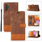 For Samsung Galaxy A32 4G Splicing Leather Phone Case(Brown) - 1