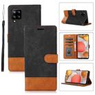 For Samsung Galaxy A42 5G Splicing Leather Phone Case(Black) - 1