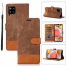 For Samsung Galaxy A42 5G Splicing Leather Phone Case(Brown) - 1