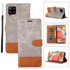 For Samsung Galaxy A42 5G Splicing Leather Phone Case(Grey) - 1