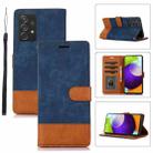 For Samsung Galaxy A52 5G / 4G Splicing Leather Phone Case(Dark Blue) - 1