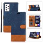 For Samsung Galaxy A72 5G / 4G Splicing Leather Phone Case(Dark Blue) - 1