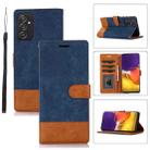For Samsung Galaxy A82 5G Splicing Leather Phone Case(Dark Blue) - 1