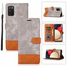 For Samsung Galaxy A03s Splicing Leather Phone Case(Grey) - 1