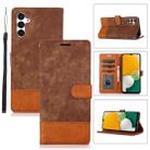For Samsung Galaxy A13 5G Splicing Leather Phone Case(Brown) - 1
