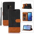 For Samsung Galaxy S9 Splicing Leather Phone Case(Black) - 1