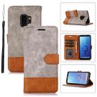 For Samsung Galaxy S9 Splicing Leather Phone Case(Grey) - 1
