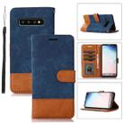 For Samsung Galaxy S10 Splicing Leather Phone Case(Dark Blue) - 1