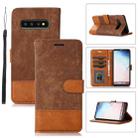 For Samsung Galaxy S10 Splicing Leather Phone Case(Brown) - 1