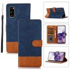 For Samsung Galaxy S20 Splicing Leather Phone Case(Dark Blue) - 1