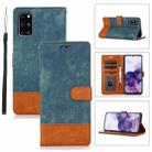 For Samsung Galaxy S20+ Splicing Leather Phone Case(Green) - 1
