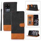 For Samsung Galaxy S20 Ultra Splicing Leather Phone Case(Black) - 1