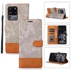 For Samsung Galaxy S20 Ultra Splicing Leather Phone Case(Grey) - 1