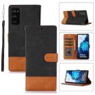 For Samsung Galaxy S20 FE Splicing Leather Phone Case(Black) - 1