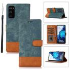 For Samsung Galaxy S20 FE Splicing Leather Phone Case(Green) - 1