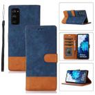 For Samsung Galaxy S20 FE Splicing Leather Phone Case(Dark Blue) - 1